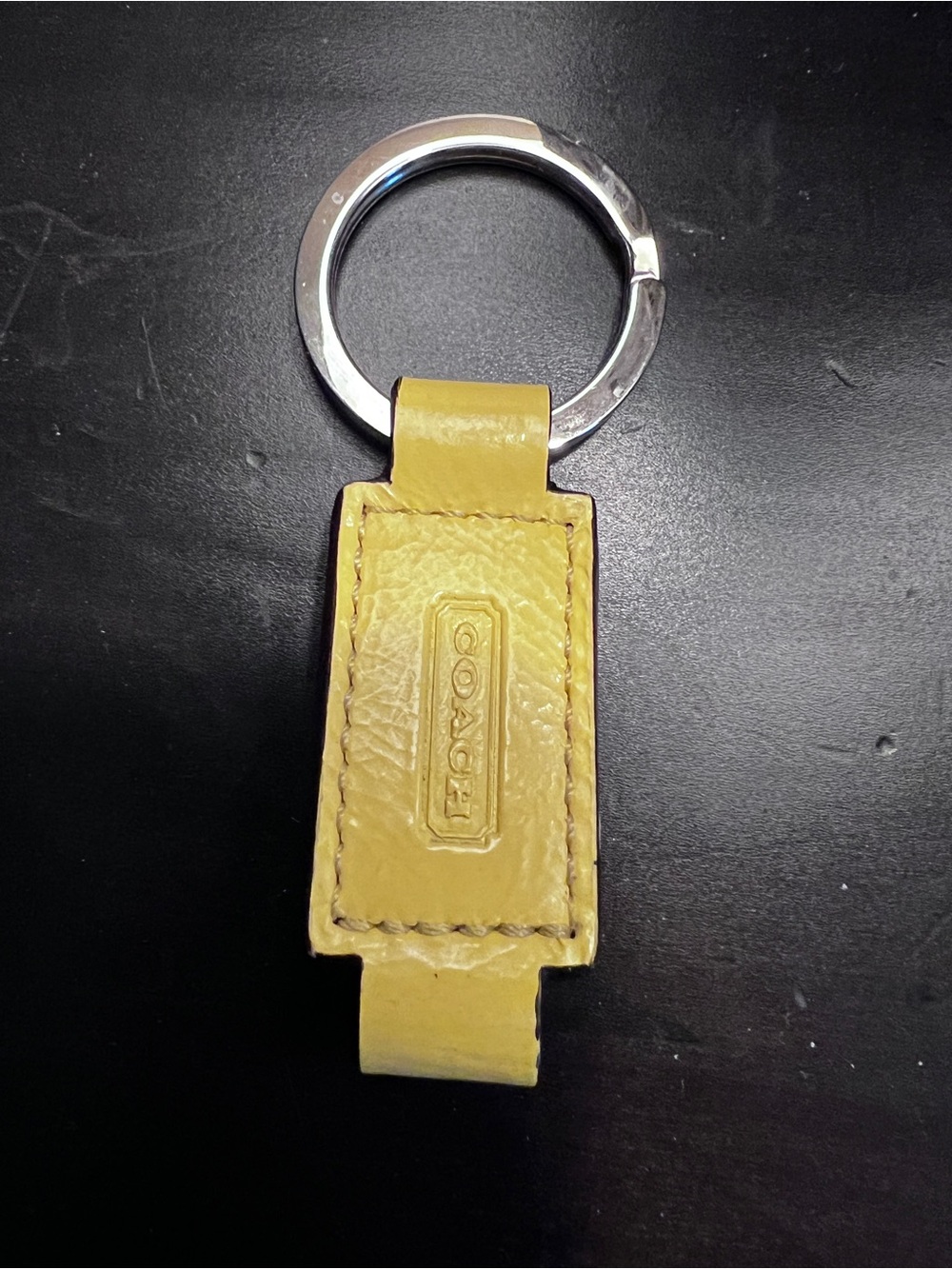 Rare Vintage Coach Yellow valet fob Keychain
